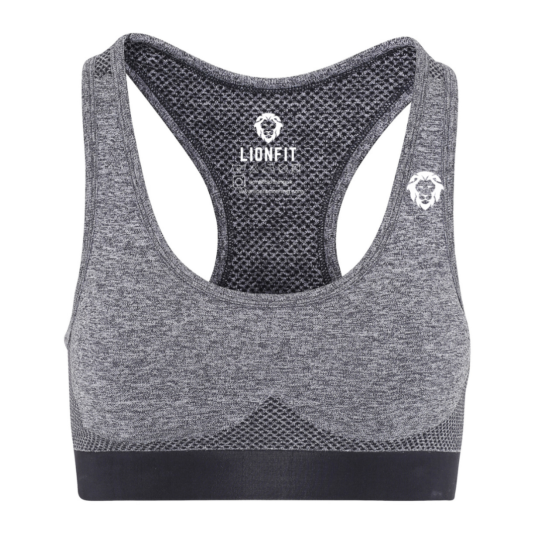The LionFit® seamless sculpt bra CHARCOAL