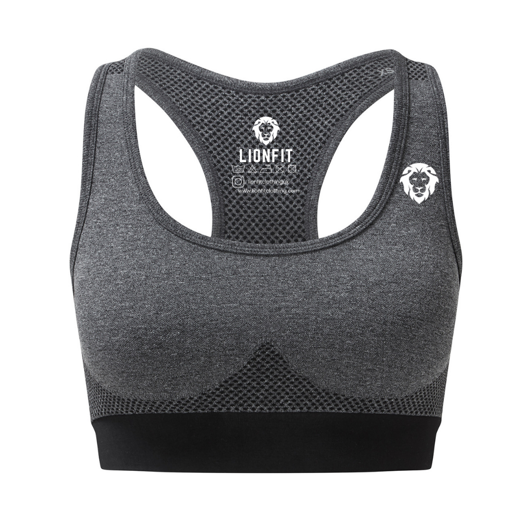 The LionFit® seamless sculpt bra BLACK MELANGE