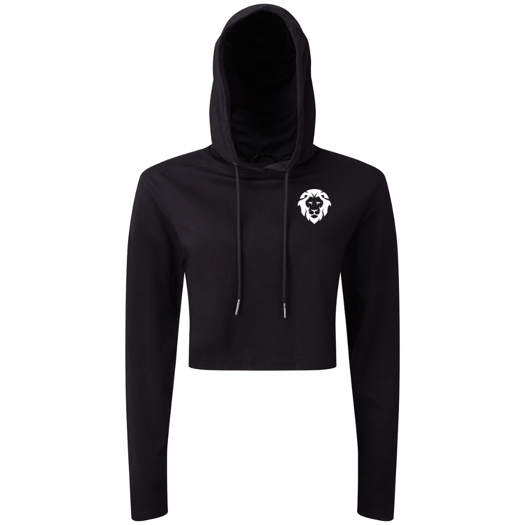 LionFit cropped hoodie BLACK