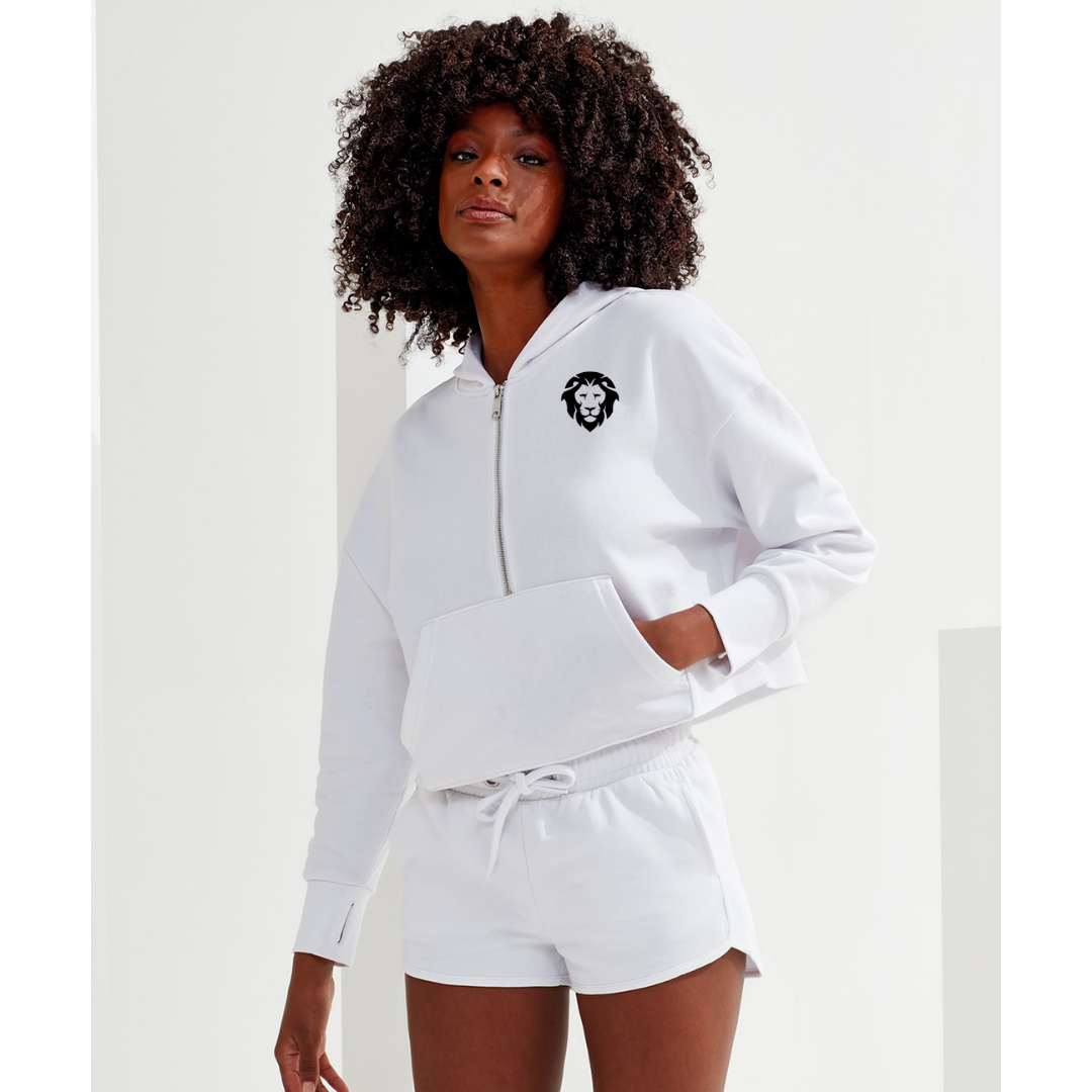 LionFit 1/2 zip hoodie WHITE