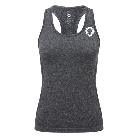 LionFit seamless '3d fit' sculpt vest BLACK MELANGE