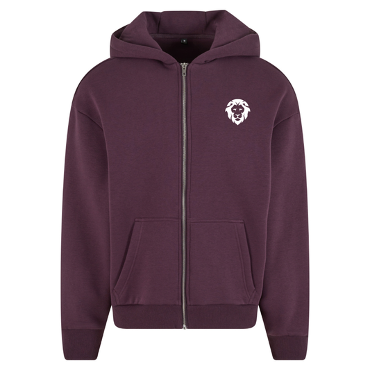 Mens LionFit Fluffy Zip Hoodie PLUM